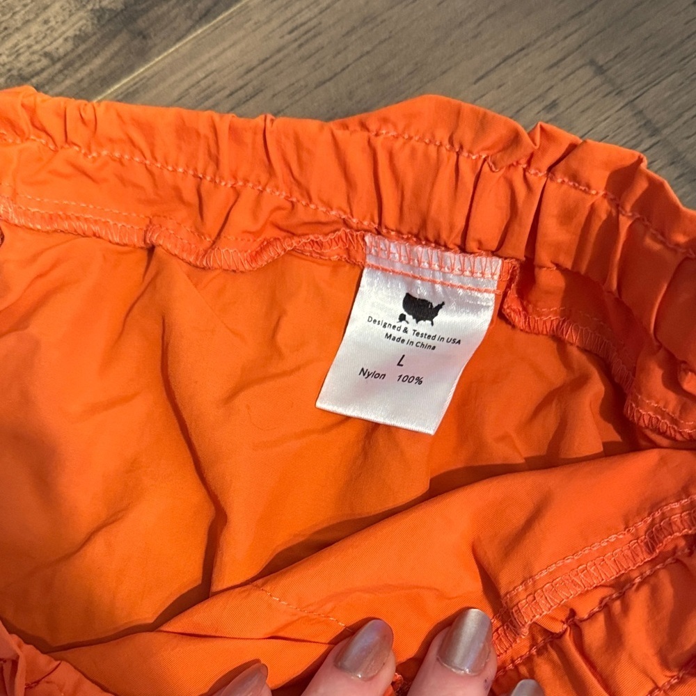 Bright Orange Rave Drawstring Pants - Picture 2 of 3